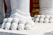 Travel photography:Guardian detail at the marble temple Wat Benchamabophit in Bangkok, Thailand