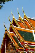 Travel photography:Typical Thai temple architecture at Wat Pho in Bangkok, Thailand