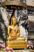 Travel photography:Golden Buddha at Wat Chedi Luang Worawihan in Chiang Mai, Thailand
