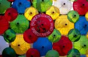 Travel photography:Parasol display at the Bo Sang parasol factory, Thailand