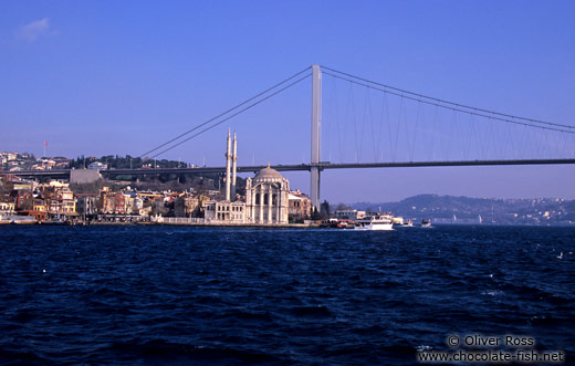 The European side of the Bosporus bridge with Ortaköy mosque