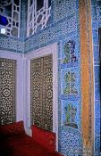 Travel photography:Wall detail with tiles in the main library of the Topkapi Palace, Turkey