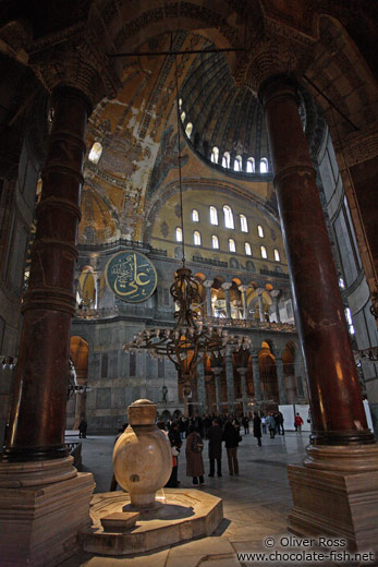 View of the interior of the Ayasofya (Hagia Sofia)