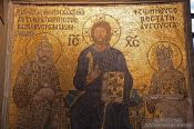 Travel photography:One of the main mosaics within the Ayasofya (Hagia Sofia), Turkey