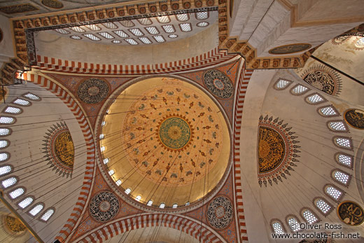 Roof cupolas inside the Süleymaniye Mosque