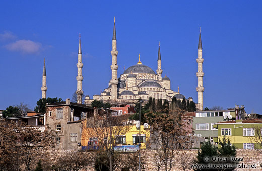 The Sultanahmet (Blue) Mosque viewed from the Marmara Sea coast