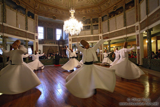 Derwish dancers at the Mevlevi convent in Galata