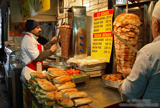 Kebap vendor at the Egyptian (Spice) Basar in Istanbul