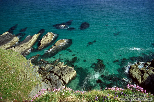 Turquoise waters off the Cornwall Coast