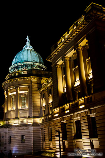 The Mitchell Library in Glasgow by night