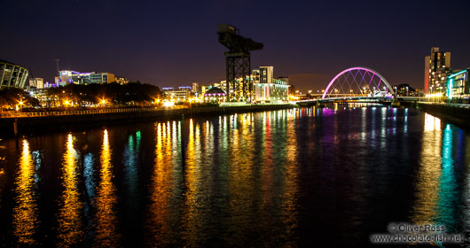 Panorama of the River Clyde by night
