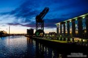 Travel photography:Glasgow River Clyde by night, United Kingdom