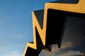 Travel photography:Roof detail of the Glasgow Riverside Museum at sunset, United Kingdom