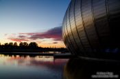 Travel photography:The Glasgow Science Centre at dusk, United Kingdom