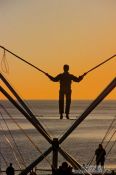 Travel photography:Trampoline jumping in Brighton, United Kingdom England