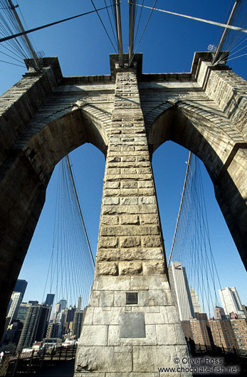 New York Brooklyn Bridge Close-up
