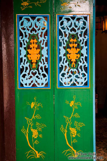 Colourful doors at a Chinese assembly hall in Hoi An