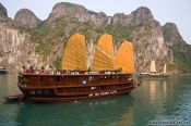 Travel photography:A Junk ship in Halong Bay , Vietnam
