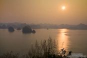 Travel photography:Sunset over Halong Bay , Vietnam