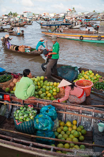 Boats at the Can Tho floating market 