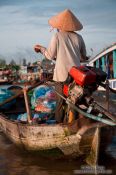 Travel photography:Boat at the Can Tho floating market , Vietnam