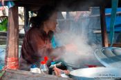 Travel photography:Floating kitchen at the Can Tho floating market , Vietnam