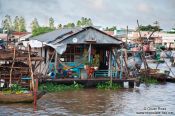 Travel photography:House at the Can Tho floating market , Vietnam