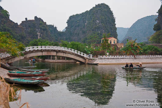 Tourist boats at Tam Coc