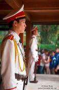 Travel photography:Guard at Hoh Chi Minh´s Stilt House in Hanoi, Vietnam