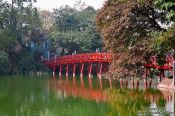 Travel photography:Huc Bridge in Hanoi, Vietnam
