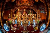 Travel photography:Main shrine inside Ninh Binh´s island temple , Vietnam