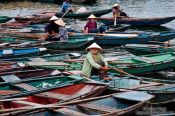 Travel photography:Tourist boats in Tam Coc, Vietnam
