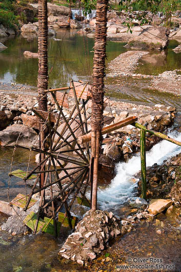 Water wheel in a river near Sapa´s Cat Cat village