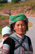 Travel photography:Hmong mother with child near Sapa , Vietnam