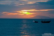 Travel photography:Sunset over the ocean at Mui Ne, Vietnam