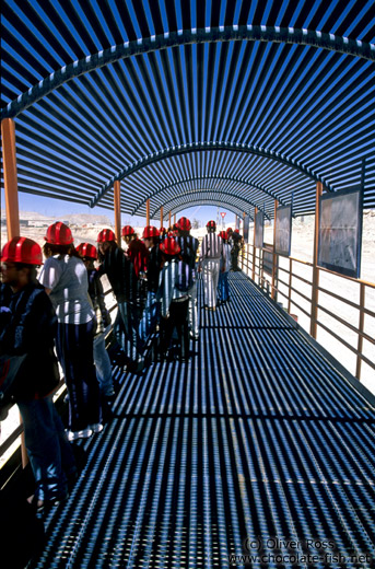 Visitors to the Chuquicamata copper mine