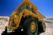 Travel photography:Giant truck at the Chuquicamata mine, Chile